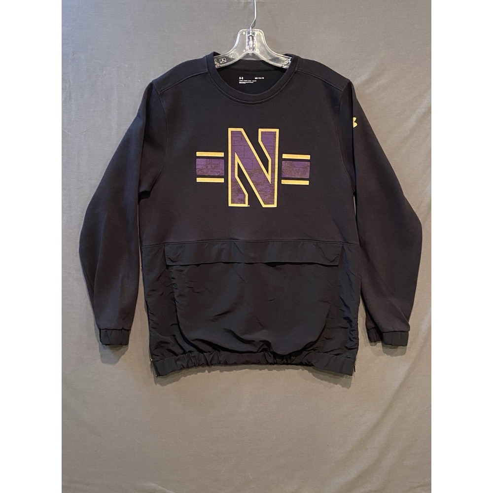 Northwestern University Wildcats Sweatshirt Mens Medium Black Kangaroo Pouch